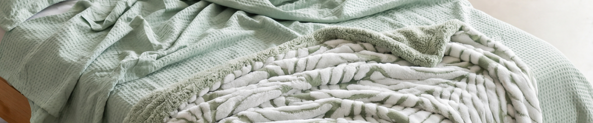 Composición de texturas de invierno: franela, Coral Fleece, polar y microfibra en tonos cálidos